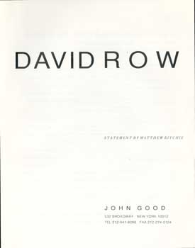 Item #73-1022 David Row. John Good