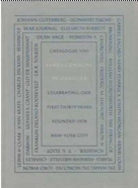 Item #73-1261 Catalogue 100: Celebrating Our First Thirty Years Founded 1978. James Cummins...