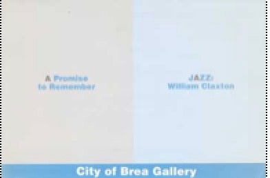 Item #73-1285 A Promise to Remember: A Community Responds to AIDS. William City of Brea Gallery: Claxton.