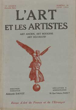 Item #73-1666 L'Art et les Artistes, Numéro 58, Juin 1925. L'Art et les Artistes