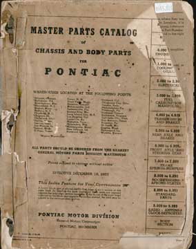 Item #73-1673 Master Parts Catalog of Chassis and Body Parts for Pontiac. Pontiac Motor Division