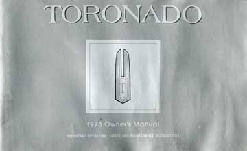 Oldsmobile Division - Toronado: 1978 Owner's Manual