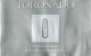 Item #73-1684 Toronado: 1978 Owner's Manual. Oldsmobile Division