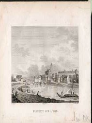 Item #73-1979 Beaumont sur l'Oise. J. after Civeton Adam, Engraving