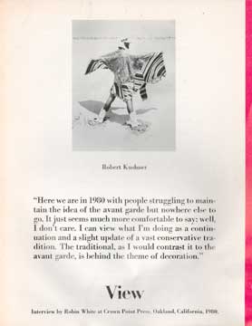 Item #73-2462 View: Interview by Robin White at Crown Point Press. Robert Kushner, Robin White
