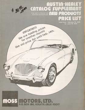 Item #73-3026 Austin-Healey Catalogue Supplement New Products Price List. J. H. Haynes, Peter Ward