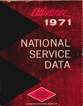 Item #73-3036 Advance 1971 National Service Data. National Automotive Service