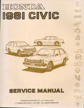 Item #73-3296 Honda 1981 Civic Service Manual. Honda Motor Co. Ltd