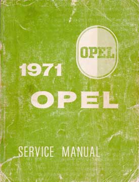Item #73-3354 1971 Opel Service Manual. Buick Motor Division