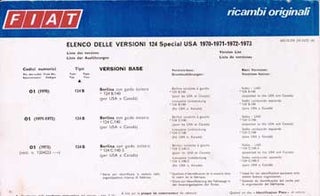 Item #73-3360 Fiat ricambi originali. Fiat S. p. A