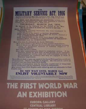 Item #73-3537 The First World War: An Exhibition. Central Library