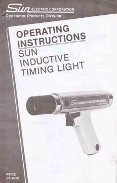 Operating Instructions: Sun Inductive Timing Light | Sun Electric ...