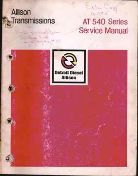 Item #73-3825 AT 540 Series Service Manual. Allison Publications Services.