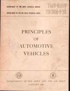 Item #73-3836 Principles of Automotive Vehicles. Department of the Army, Department of the Air Force