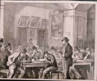 Item #73-3953 Free Libraries - A Sketch at the Public Library and Museum, Liverpool. 19th Century...