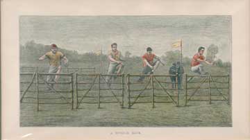 Item #73-3982 A Hurdle Race. 19th Century British Publisher.