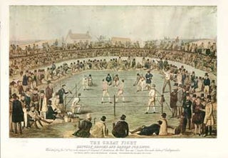 Item #73-3991 The Great Fight Between Broome and Hannan for 1000 Pounds. Currier, Ives