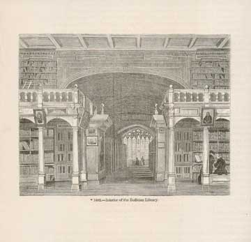 Item #73-4027 1602 - Interior of the Bodlean Library. 19th Century British Publisher.