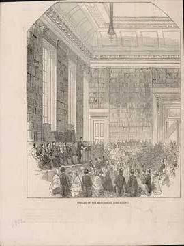 Item #73-4030 Opening of the Manchester Free Library. Illustrated London News
