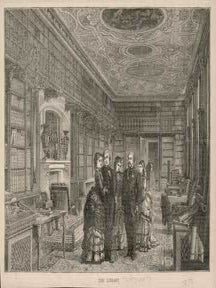 Item #73-4054 The Library, Chotsworth. Illustrated London News
