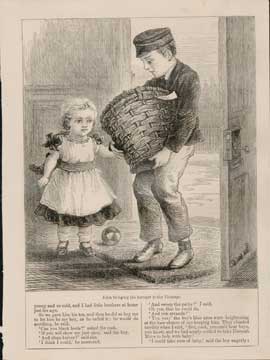 Item #73-4263 John bringing the hamper to the Vicarage. 19th Century British Publisher