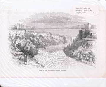 Item #73-4413 View of the Suspension Bridge, Niagara. 19th Century American Publisher.