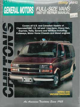 Item #73-4551 General Motors: Full-Size Vans 1987-97 Repair Manual. Chilton Book Company