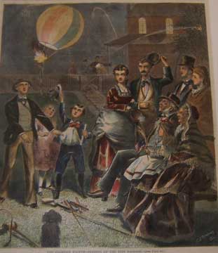 Item #73-4672 The Glorious Fourth - Sending Up the Fire Balloon. July 8, 1871. A. Journal Of Civilization Harper's Weekly, C. S. Reinhart, art.