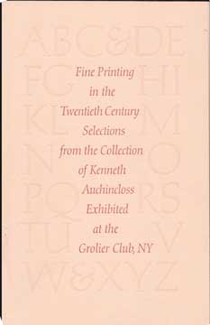 Item #73-5026 Fine Printing in the Twentieth Century Selections from the Collection of Kenneth...