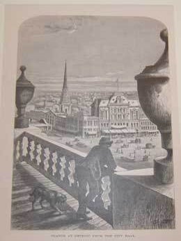 Item #73-5224 Glance at Detroit from the City Hall. 19th Century American Publisher