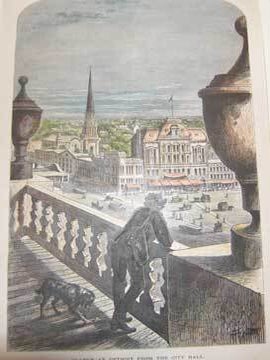 Item #73-5225 Glance at Detroit from the City Hall. 19th Century American Publisher