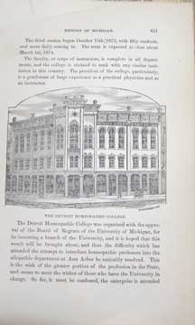 Item #73-5301 The Detroit Homeopathic College. 19th Century American Publisher