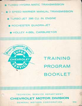 Item #73-5408 Training Program Booklet. Chevrolet