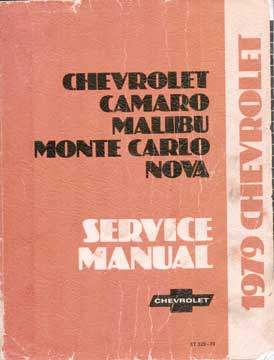 Item #73-5435 Camaro Malibu Monte Carlo Nova Service Manual. General Motors