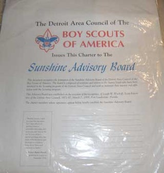 Item #73-5724 Sunshine Advisory Board Charter. Detroit Area Council of the Boy Scouts of America