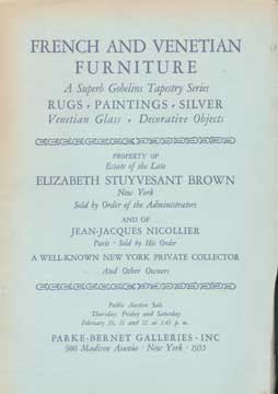 Item #73-5889 French and Venetian Furniture - Sale 1569. Parke-Bernet Galleries