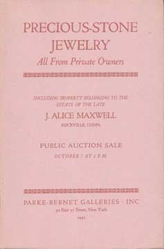 Item #73-5894 Precious Stone Jewelry - Sale 391. Parke-Bernet Galleries