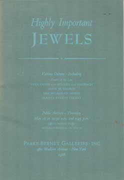 Item #73-5909 Highly Important Jewels - Sale 2703. Parke-Bernet Galleries