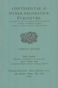 Item #73-5920 Continental and Other Decorative Furniture - Sale 2789. Parke-Bernet Galleries