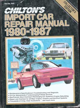 Item #73-6224 Import Car Repair Manual 1980-1987. Chilton Book Company