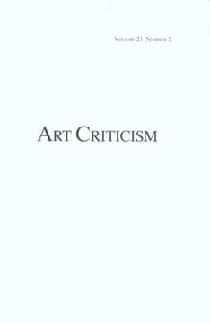 Item #73-6481 Art Criticism - Volume 21, Number 2. Art Criticism