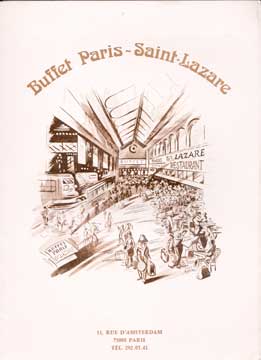 Item #73-6589 Buffet Paris-Saint Lazare menu. Buffet Paris-Saint Lazare