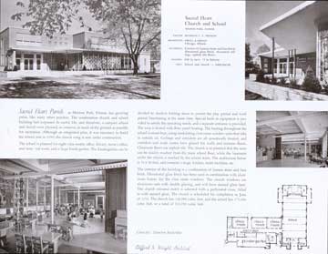 Pirola & Erbach - Photographs and Plan of Sacred Heart Church and School, Melrose Park, IL