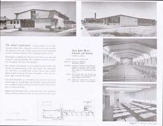 Item #73-6805 Photographs and Plan of Saint John Bosco Church and School, Hammond, IN. Bachman,...