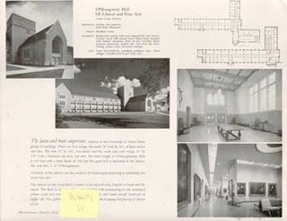 Item #73-6849 Photographs and Plan of O'Shaugnessy Hall of Liberal and Fine Arts, Notre Dame, IN....