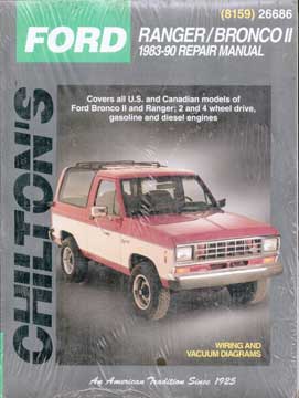 Item #73-7332 Chilton's Ford Ranger/Bronco II 1983-90 Repair Manual. Chilton's
