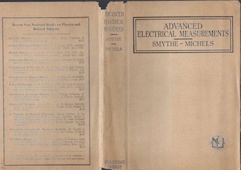 Item #74-0010 Advanced Electrical Measurements (Dust Jacket Only, No Book). William Ralph Smythe, Walter C. Michels.