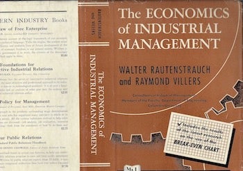 Item #74-0028 The Economics of Industrial Management (Dust Jacket Only, No Book). Walter Rautenstrauch, Raymond Villers.