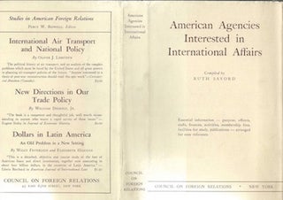 Item #74-0043 American Agencies Interested in International Affairs (Dust Jacket Only, No Book)....