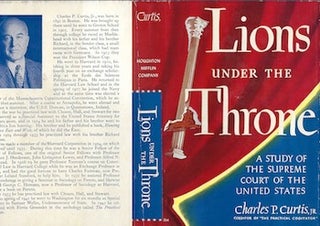 Item #74-0049 Lions Under the Throne (Dust Jacket Only, No Book). Charles P. Curtis, Ronald...